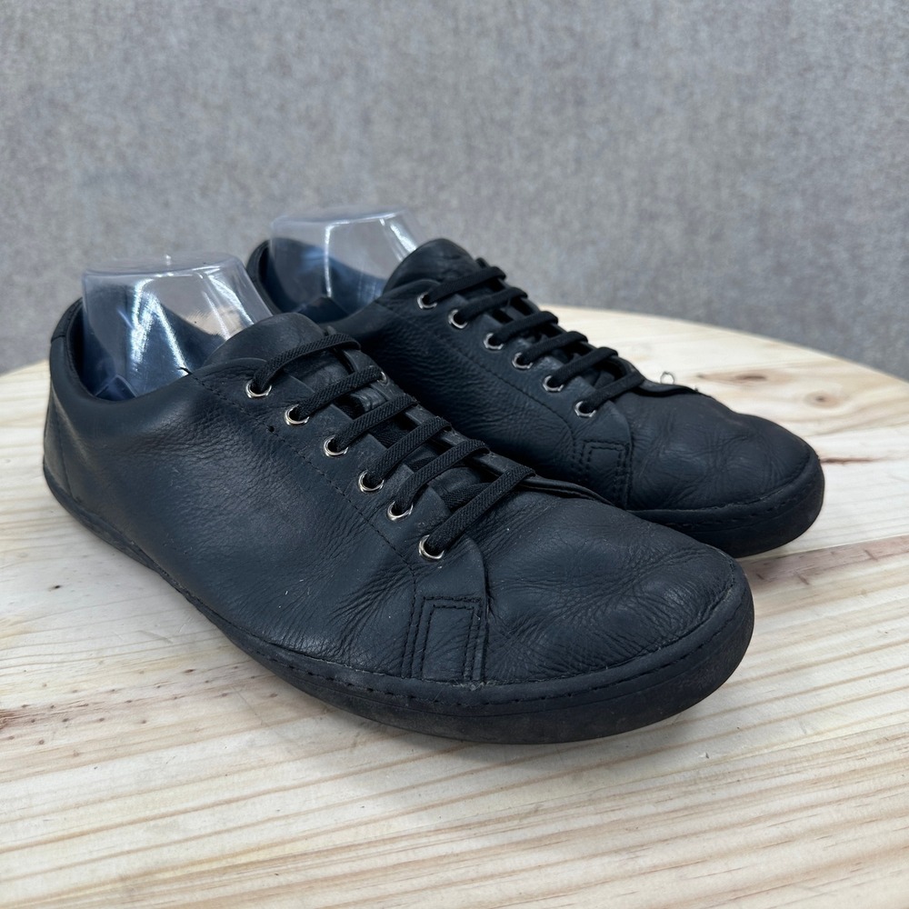 Birchbury Bramfords Barefoot Mens 11 Black Leather Sneakers Minimalist Shoes - Picture 8 of 13